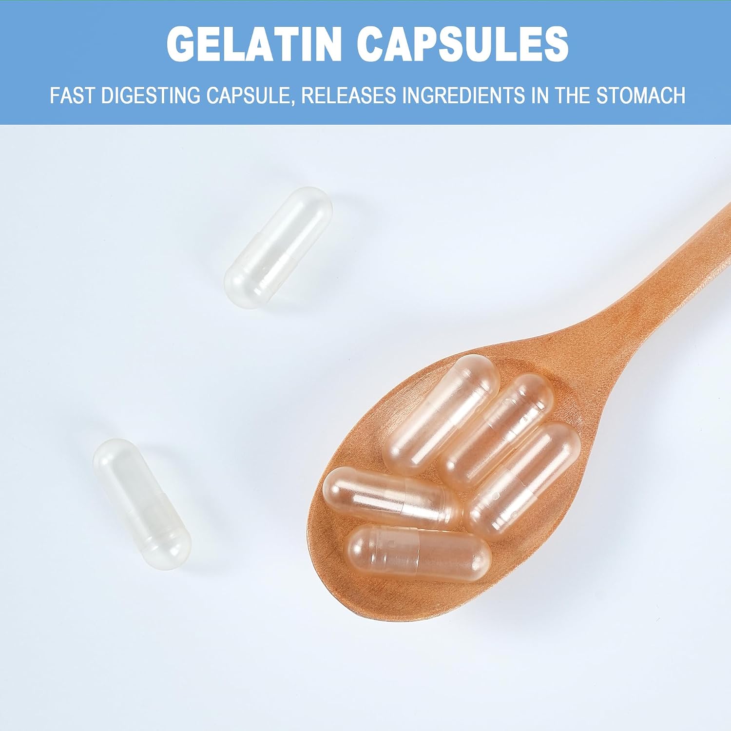 VGTPC Size 00 Empty Gelatine Capsules Separated - 5000 Count Clear Gel Pills for DIY Supplement Filling - görsel 4