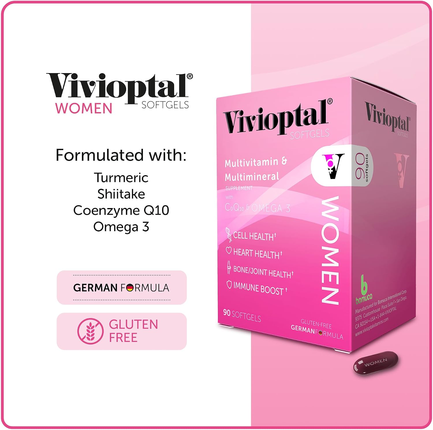Vivioptal Women Multivitamin with CoQ10 & Omega-3, 90 Capsules, German Formula - görsel 5