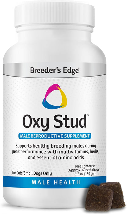 Breeder's Edge Oxy Stud Male Supplement Multivitamin - Soft Chews for Dogs & Cats (60 Chews)