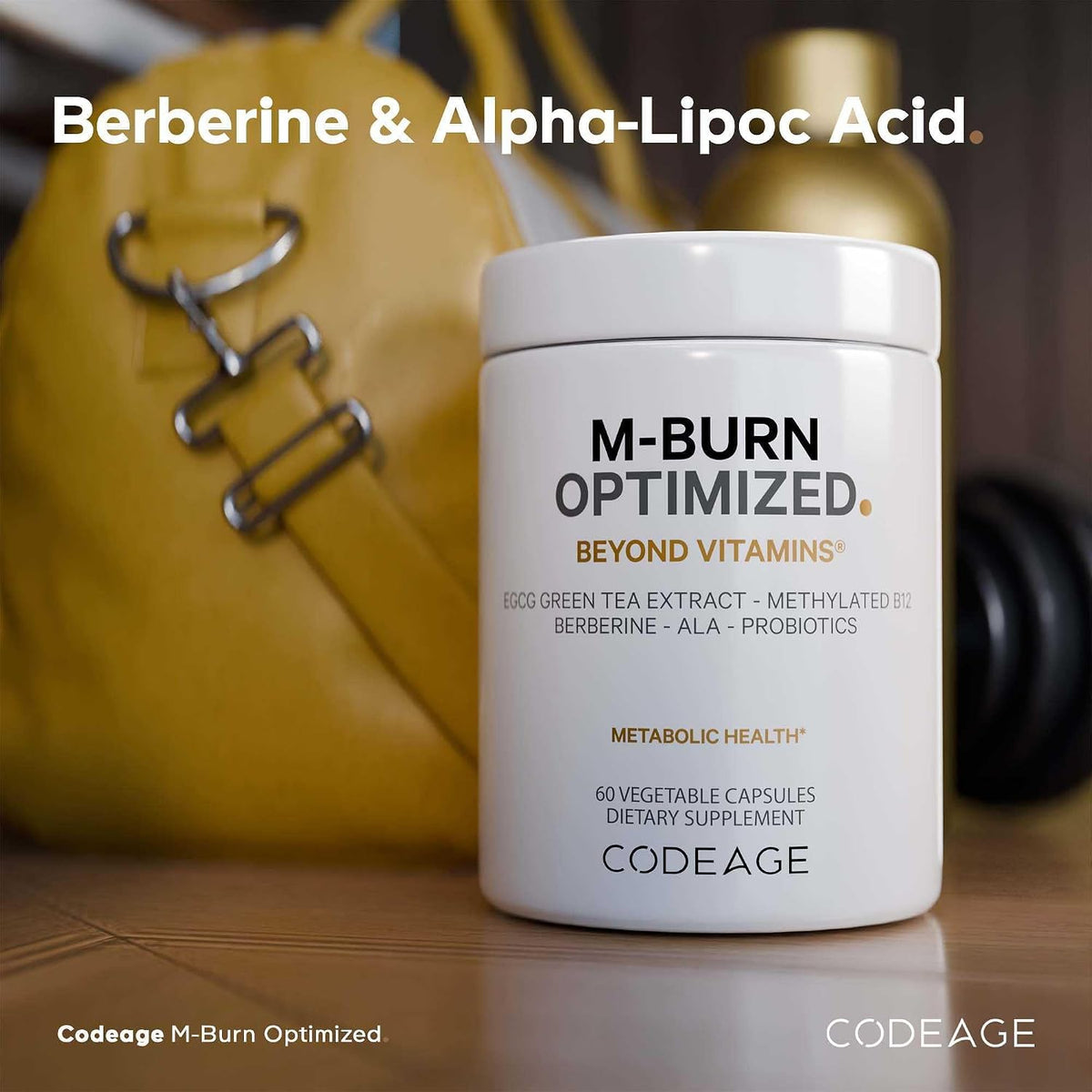 Codeage M-Burn Optimised Supplement - Decaffeinated Green Tea (50% EGCG), Berberine, Akkermansia Probiotic, Vitamin B12 - 60 – Image 4