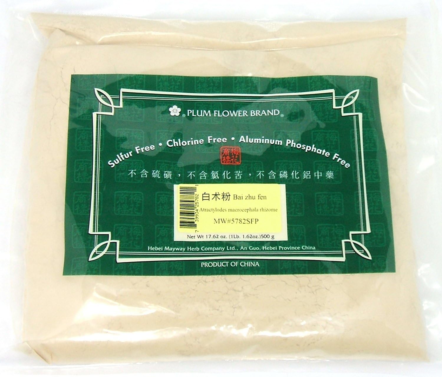 Plum Flower White Atractylodes Root Powder (Bai Zhu Fen) - 454 g (16 oz) - görsel 1