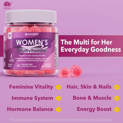 2 Pack - Women's's Multivitamin Gummy, Methylated Multivitamin for Women's, Biotin, Methylfolate, Iron, Collagen, Vitamins A – Image 5