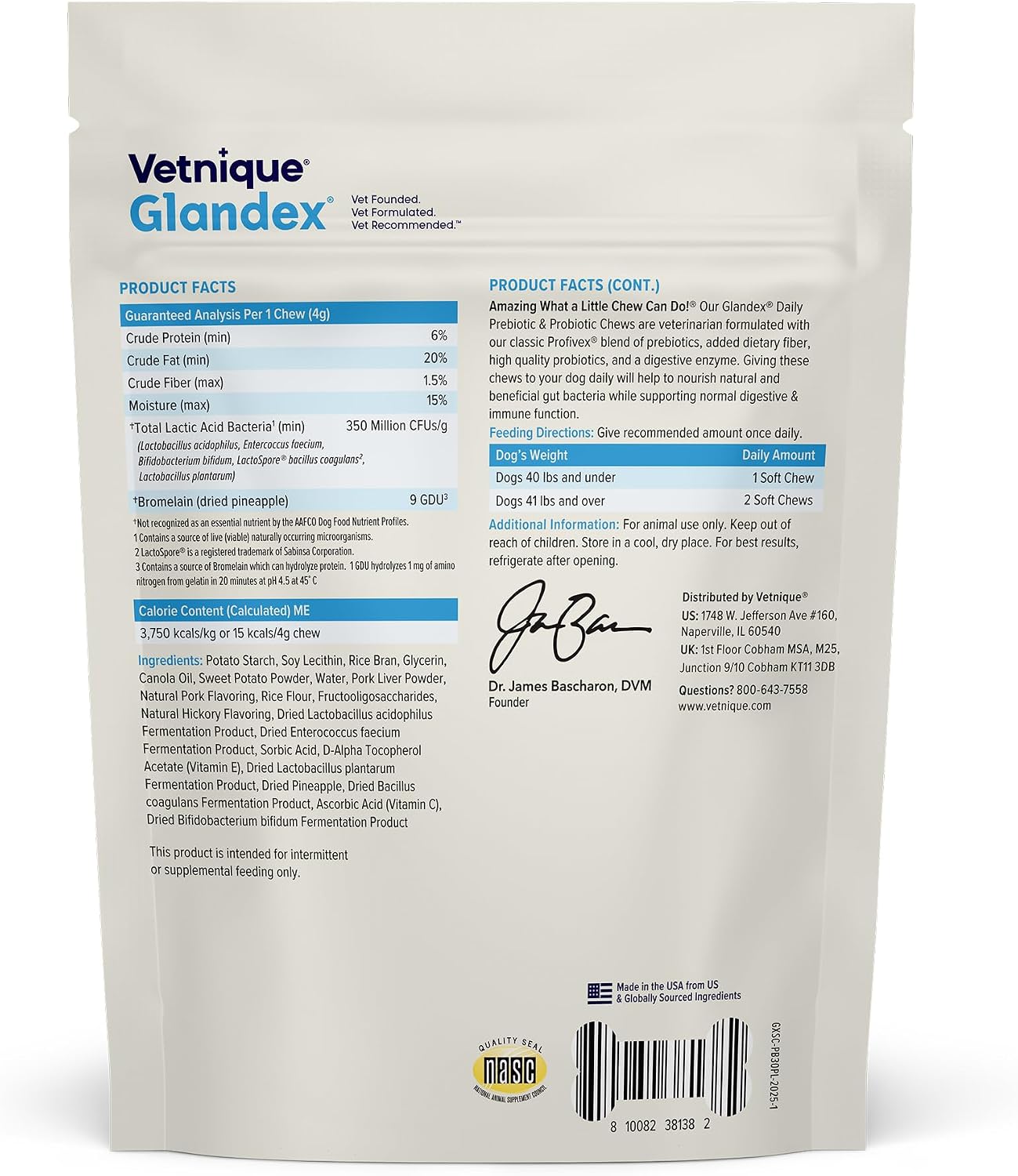 Vetnique Glandex Daily Probiotic Chews for Dogs – Gut & Immune Health (30ct) - görsel 3