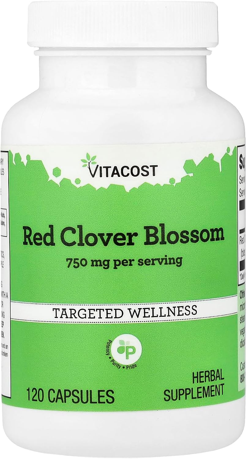 Vitacost Red Clover Blossom - 750 mg per Serving - 120 Capsules - görsel 1