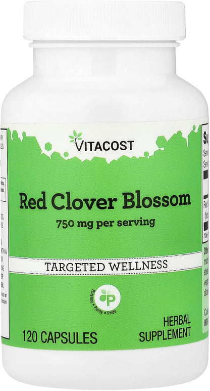 Vitacost Red Clover Blossom - 750 mg per Serving - 120 Capsules