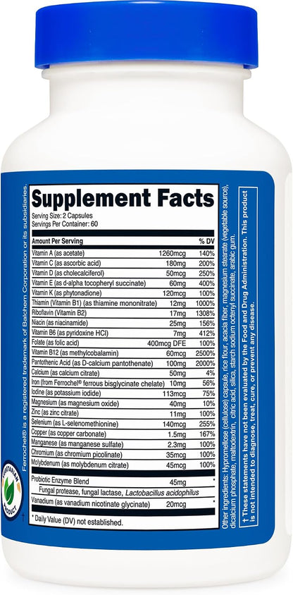Nutricost Multivitamin with Probiotics 120 Vegetarian Capsules (3 Bottles)