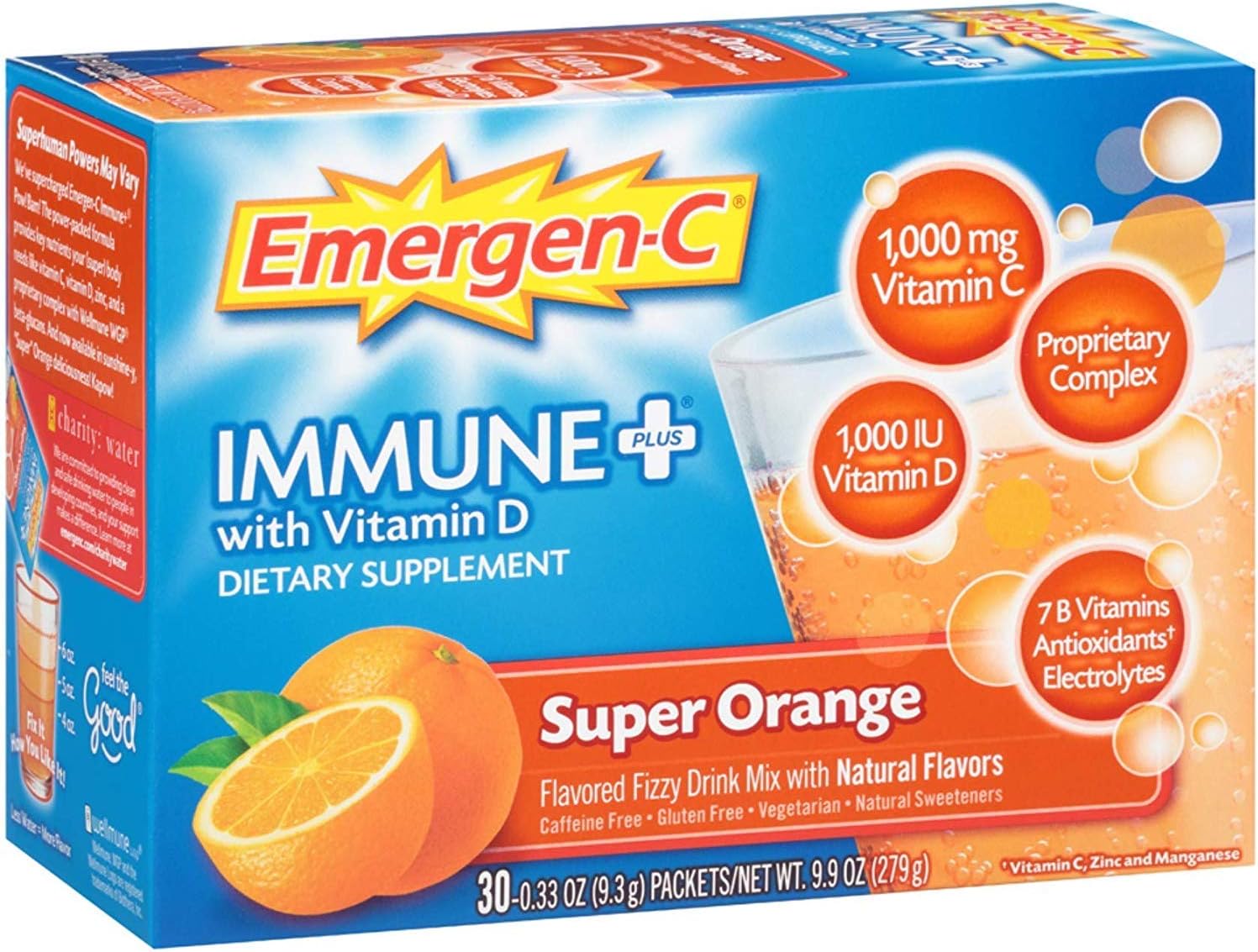 Emergen-C Vitamin C Tangerine Flavoured Drink Mix 30 Packets, 9.4 g each - görsel 4
