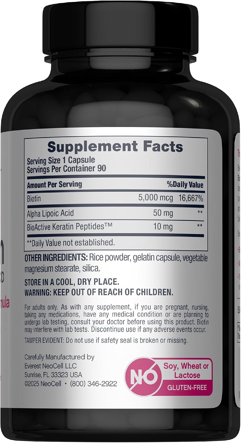 NeoCell Biotin Complex Hair, Skin & Nails, 90 Capsules – Image 2