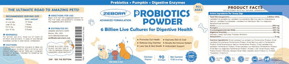 ZEBORA Probiotics for Dogs - Probiotic Powder with Pumpkin, Prebiotics & Enzymes, 6 Billion CFUs, Chicken Flavour (90 Scoops) – Image 9