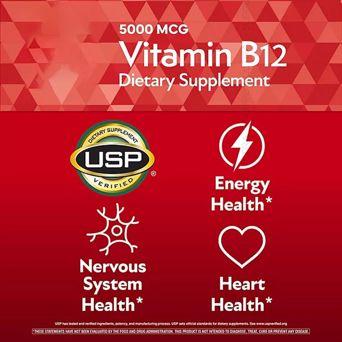 Members Mark Vitamin B12 (300 Tablets) Quick – Gluten Free, lactose-free, and free from synthetic dyes – Image 5