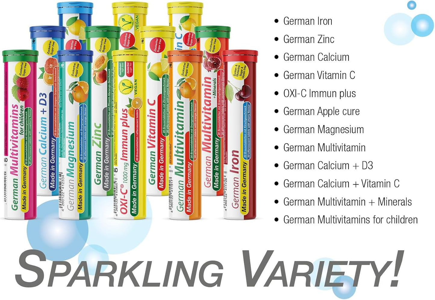 T&D German Multivitamin 10 Vitamins - 40 Vegan Drink Effervescent Tablets - Orange Flavour - Made in Germany - görsel 7