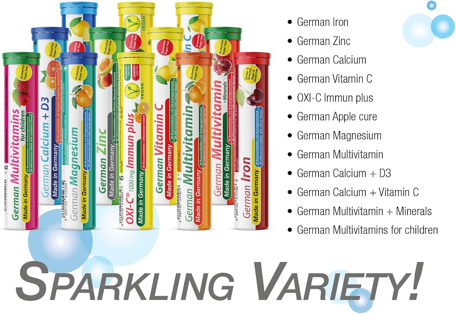 T&D German Multivitamin 10 Vitamins - 40 Vegan Drink Effervescent Tablets - Orange Flavour - Made in Germany - görsel 7