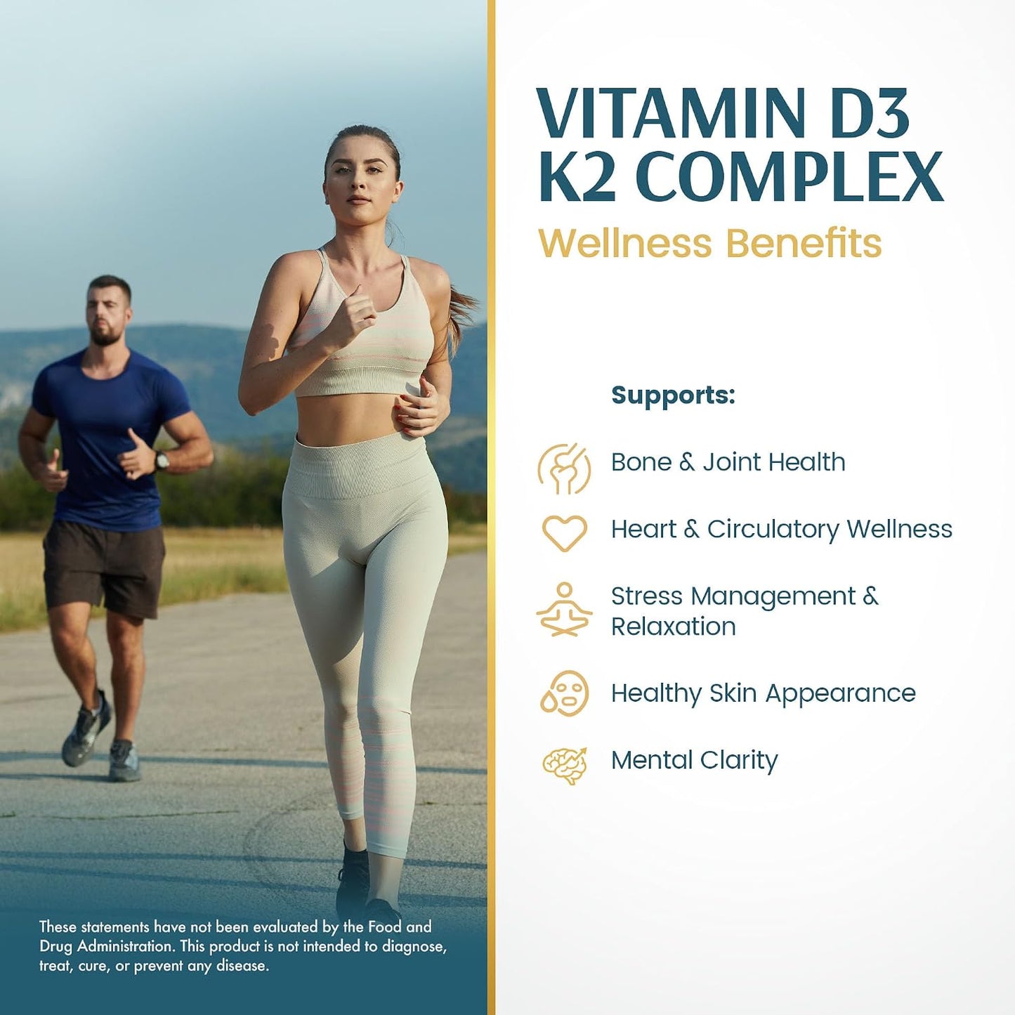 Vykee Nutrition Vitamin D3 K2 Complex – D3 140 mcg & K2 (MK-7) 110 mcg – 120 Vegan Capsules - görsel 6