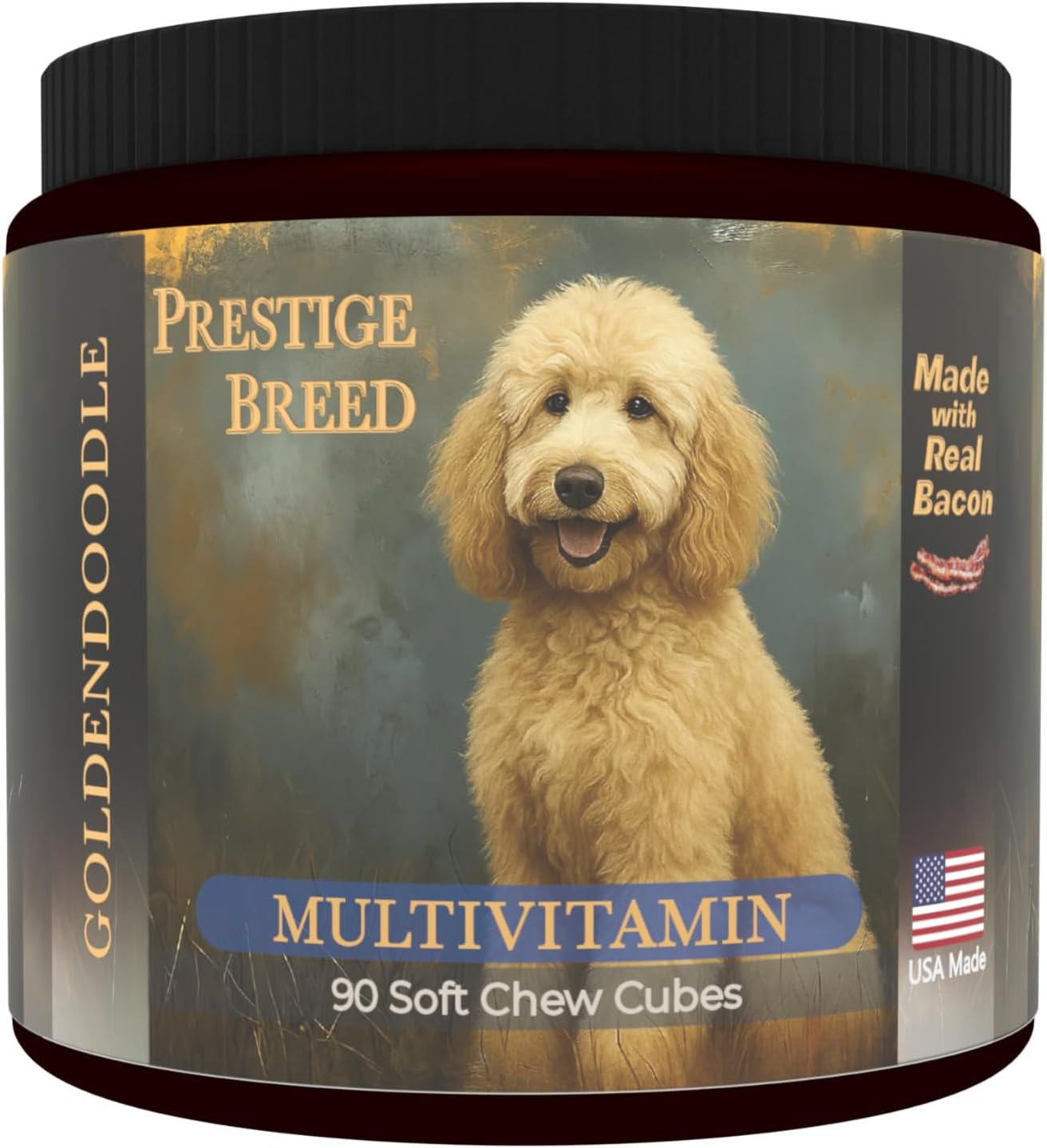 Prestige Breed Multivitamins, Balanced Nutrition for Your Goldendoodle, 90 Chews, Made in the USA with Real Bacon Flavour - görsel 1