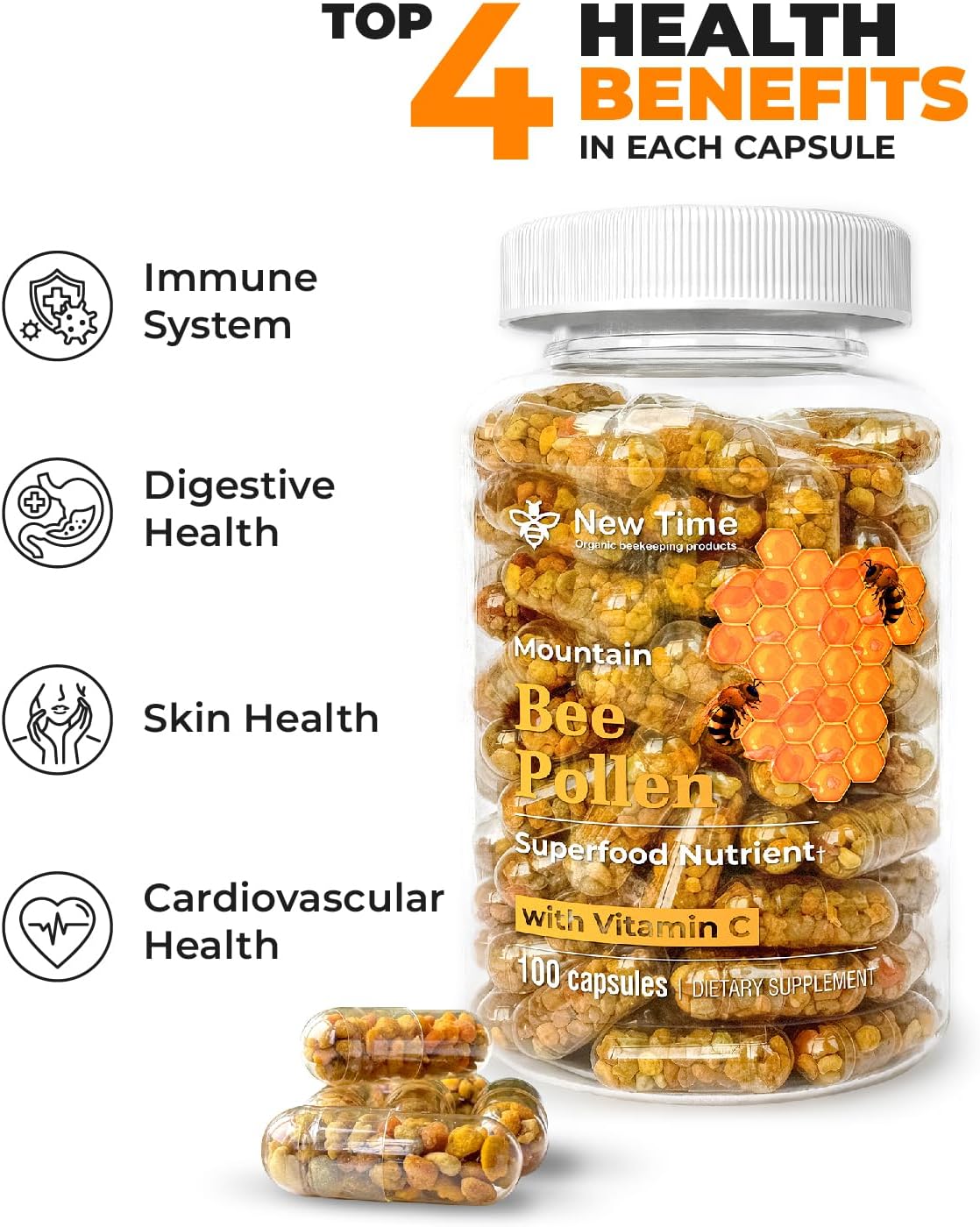 Bee Pollen Capsules – Organic Supplement for – Nutrient Density: Offers a broad spectrum of micronutrients in an – Image 3