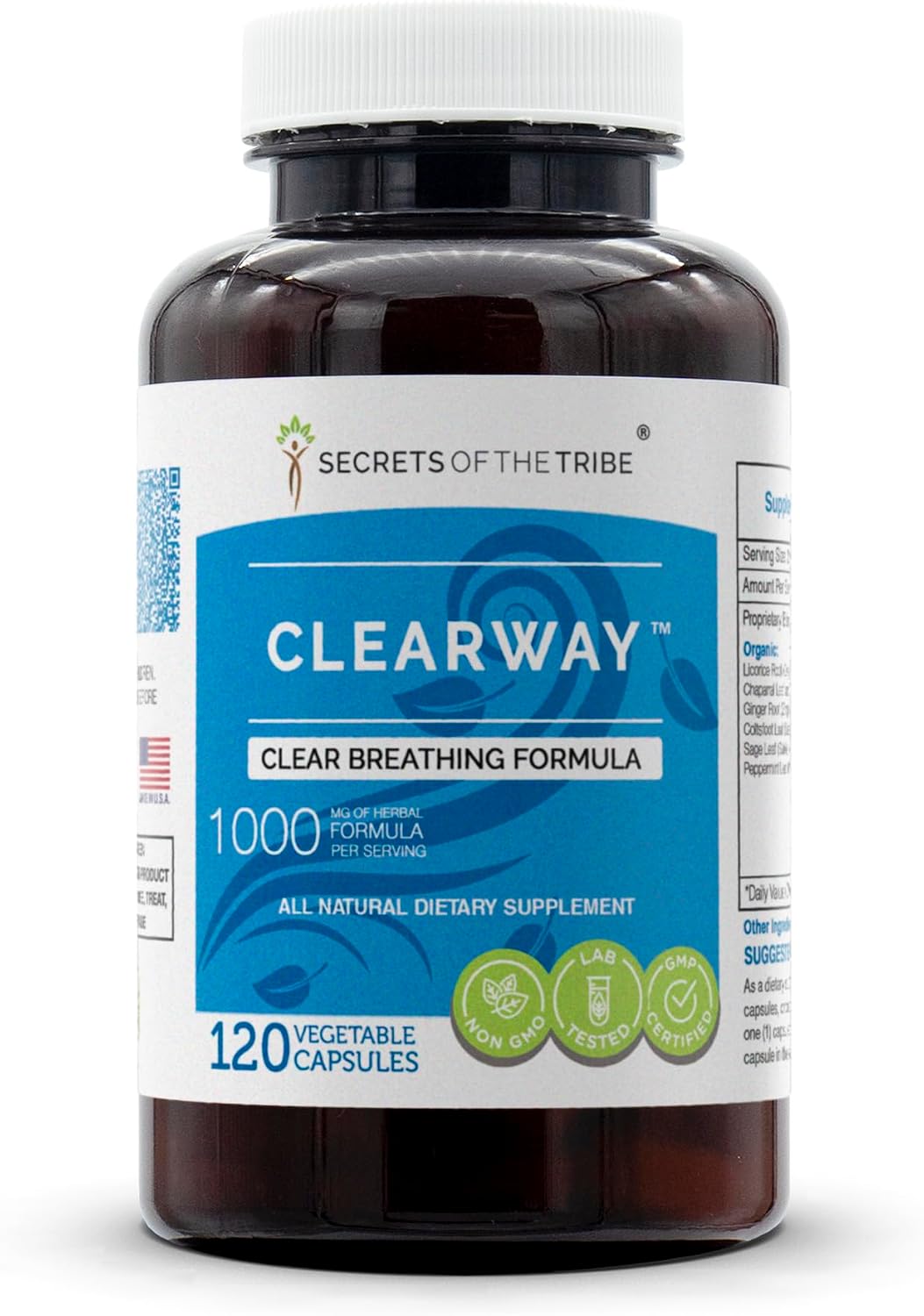 Secrets of the Tribe - Clearway, Clear Breathing Formula, Herbal Supplement Blend (120 Capsules) - görsel 1