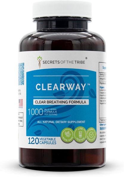 Secrets of the Tribe - Clearway, Clear Breathing Formula, Herbal Supplement Blend (120 Capsules)