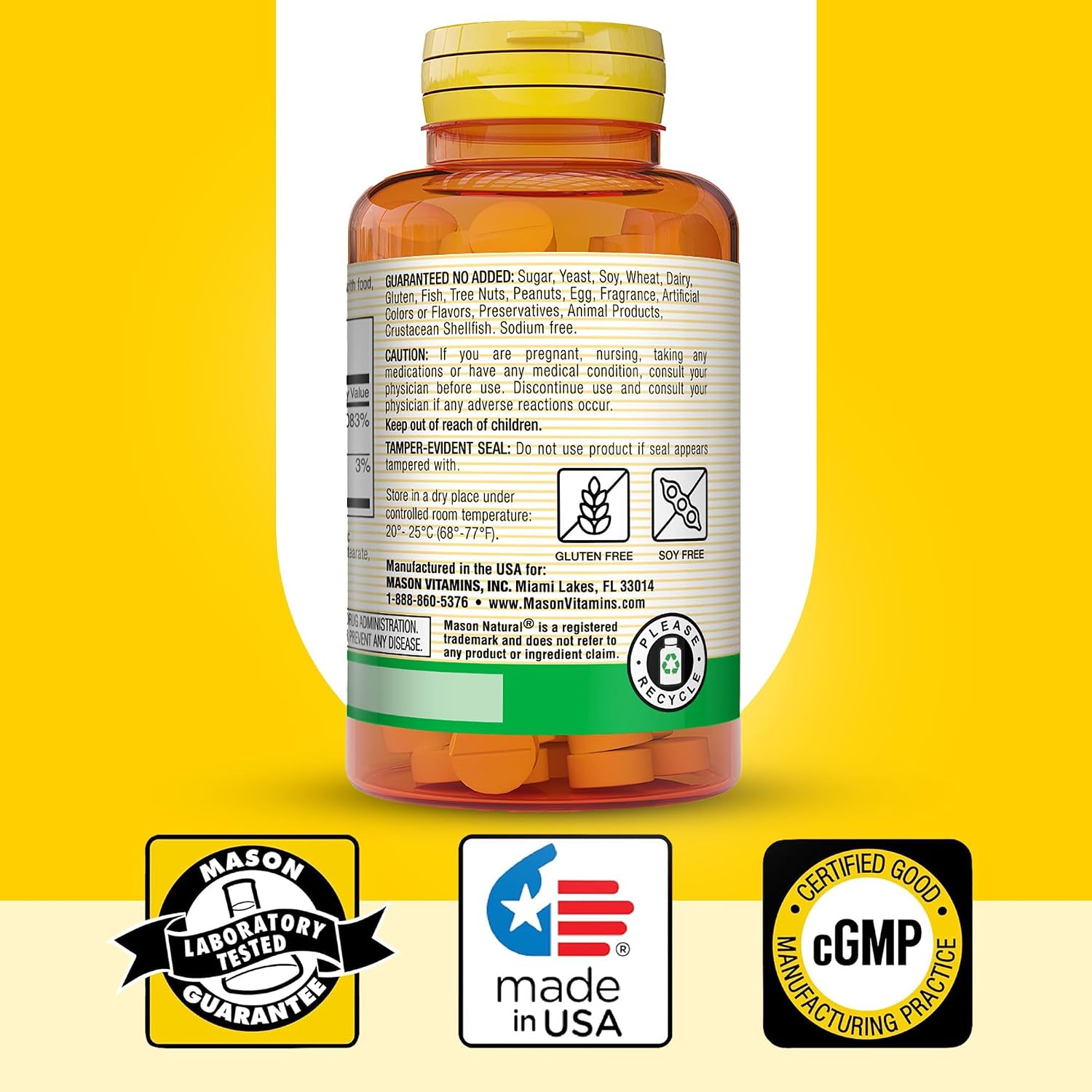 MASON NATURAL Vitamin B12 50 mcg with Calcium, 100 Tablets - görsel 6