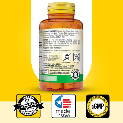 MASON NATURAL Vitamin B12 50 mcg with Calcium, 100 Tablets
