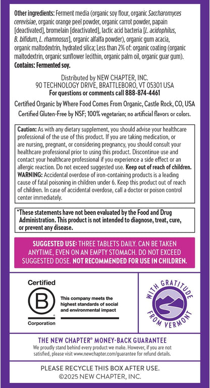 New Chapter Postnatal Vitamins – Lactation Support Multivitamin with Fermented D3 & B Vitamins, 96 Tablets