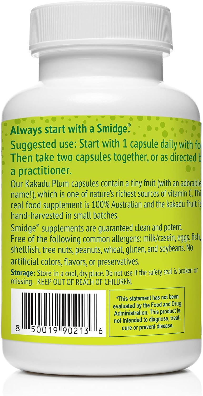 Smidge Kakadu Plum Capsules - Pure Natural Vitamin C, 60 Capsules - görsel 2