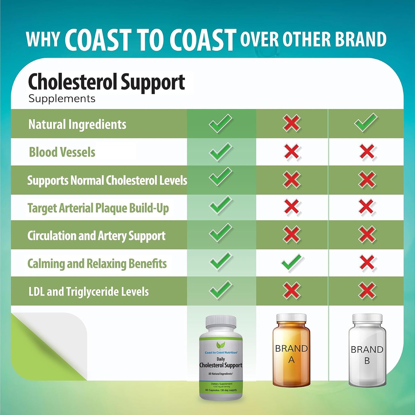 Coast to Coast Nutrition Cholesterol Support Supplement – 60 Capsules - görsel 5