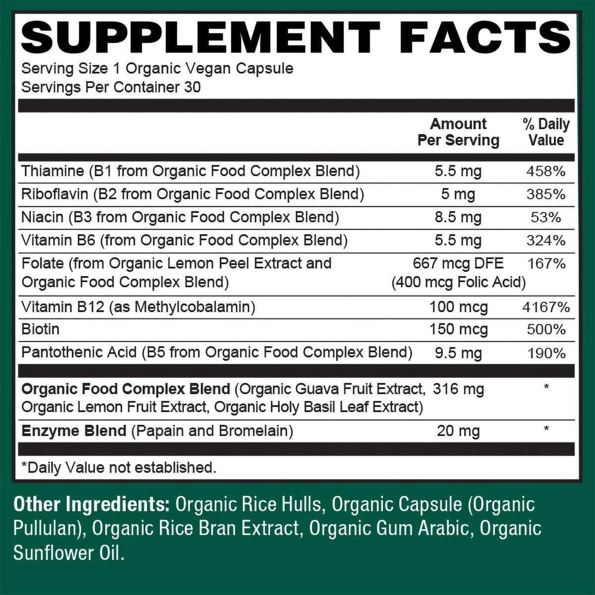 PlantFusion Organic Vitamin B-Complex, Vegan Wholefood Supplement for Energy & Metabolism, Methylated B12, Guava, Lemon & – Image 5