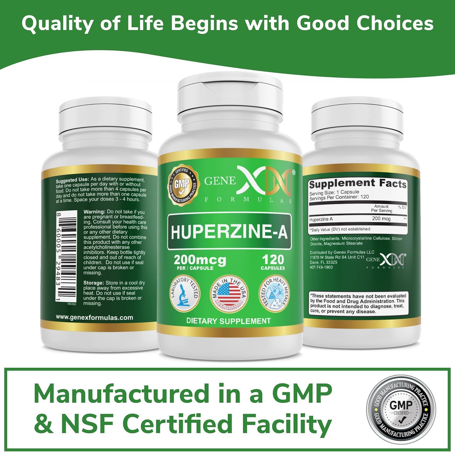 Genex Formulas Huperzine A 200mcg (120 Capsules) - Nootropic for Memory, Focussed and Cognitive Health - görsel 7