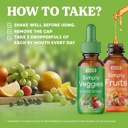 Simply Nature's Pledge Fruit and Vegetable Supplement - Liquid Drops - Wholefood Superfoods