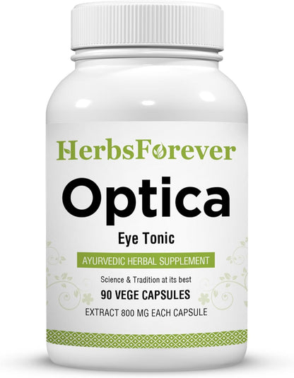 Optica – Eye Care for Vision & Retinal Health with Zinc, Iron, Calcium, Bacopa & Ayurvedic Herbs (90 Veg Capsules, 800mg)