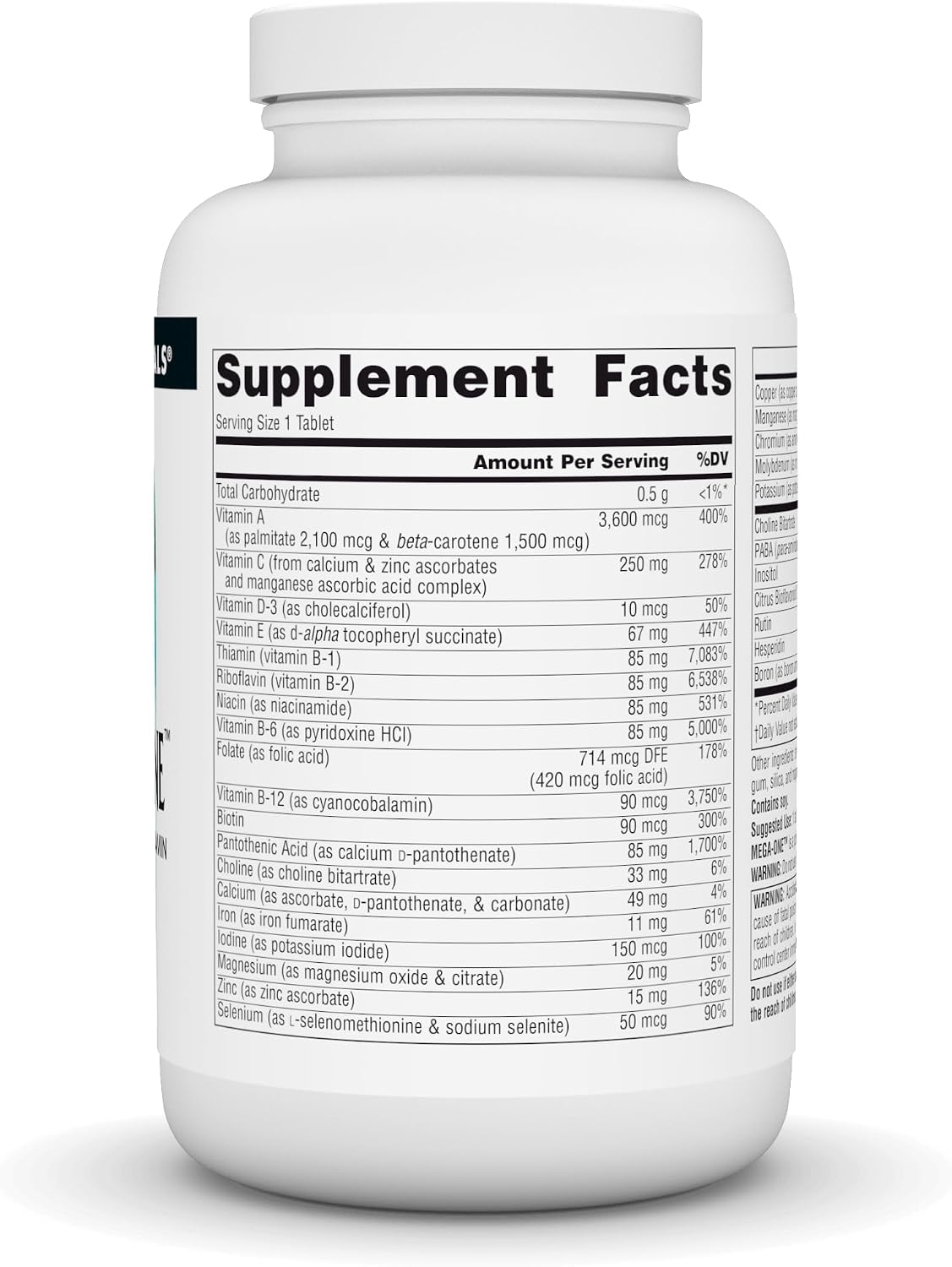 Source Naturals Mega-One Multi-Vitamin with Minerals – 180 Tablets - görsel 2
