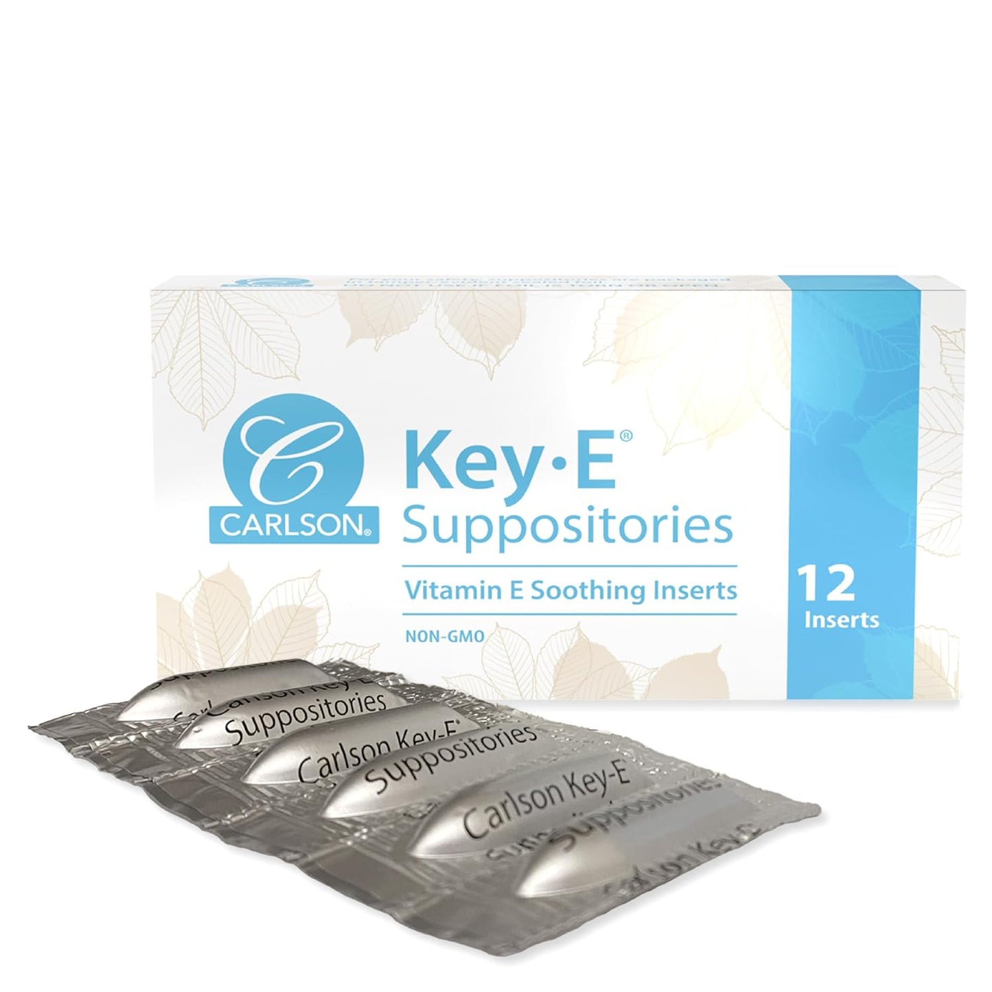 Carlson Key-E Suppositories, 30 IU (20 mg) Vitamin E Suppository, Moisturises & Nourishes, for Women and Men, 48 Count - görsel 10