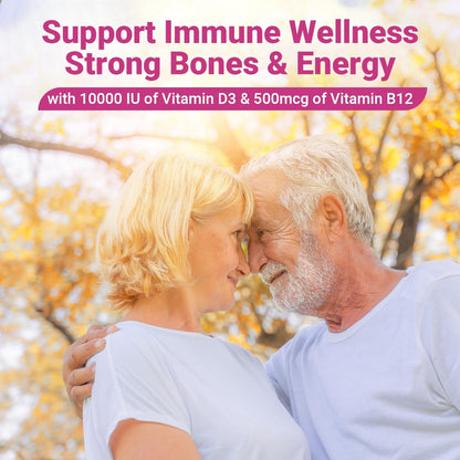 Wiszeen Vitamin D3 B12 Gummies, 10000 IU & – Gluten Free, dairy-free, soy-free, wheat-free – Image 6