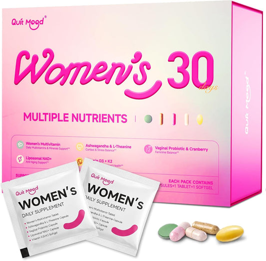 Multivitamin for Women's Daily Vitamin Packs with D3+K2, NR1000, Probiotics & Ashwagandha | Supplement for Beauty, Stress – Image 1
