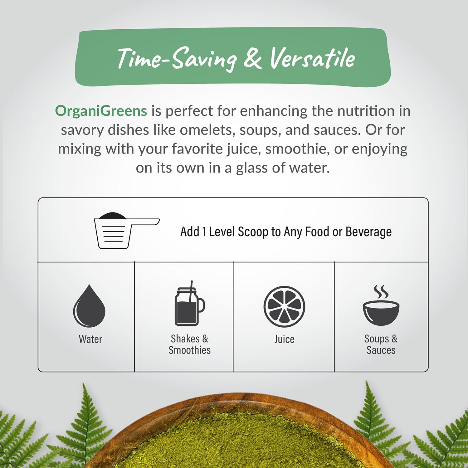Organixx Greens Superfood Powder with Probiotic Digestive Enzymes - görsel 5