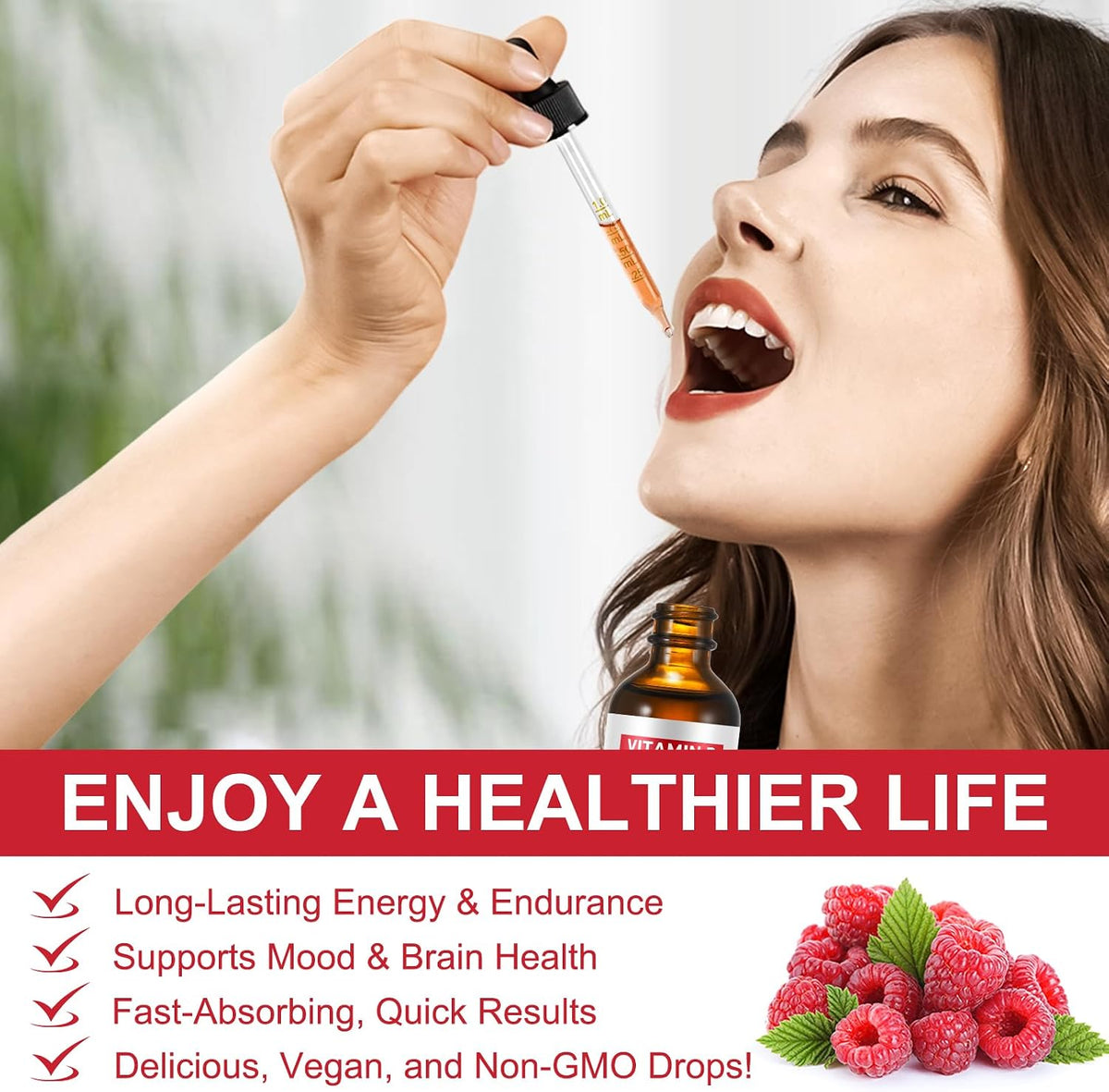 Vitamin B Complex Liquid, Vegan Vitamin B12 – Folic Acid (B9) – 240 mcg: The synthetic form of folate, which is – Image 4