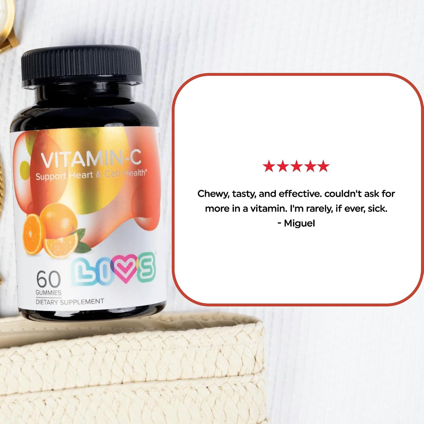 LIVS Vitamin C 250mg Gummies – Immune Support, Vegan, Non-GM, Gluten free – 60 Gummies - görsel 6