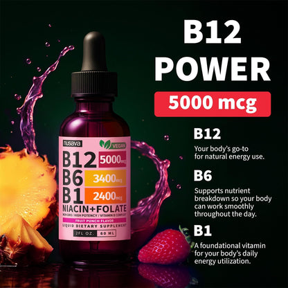 NUSAVA Vitamin B12 Liquid Drops 5000mcg - – People with High Stress or Alcohol Consumption: Stress and alcohol – Image 5