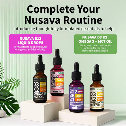 NUSAVA Vitamin B12 Liquid Drops 5000mcg - – Rapid Sublingual Delivery: Liquid drops placed under the tongue bypass – Image 8