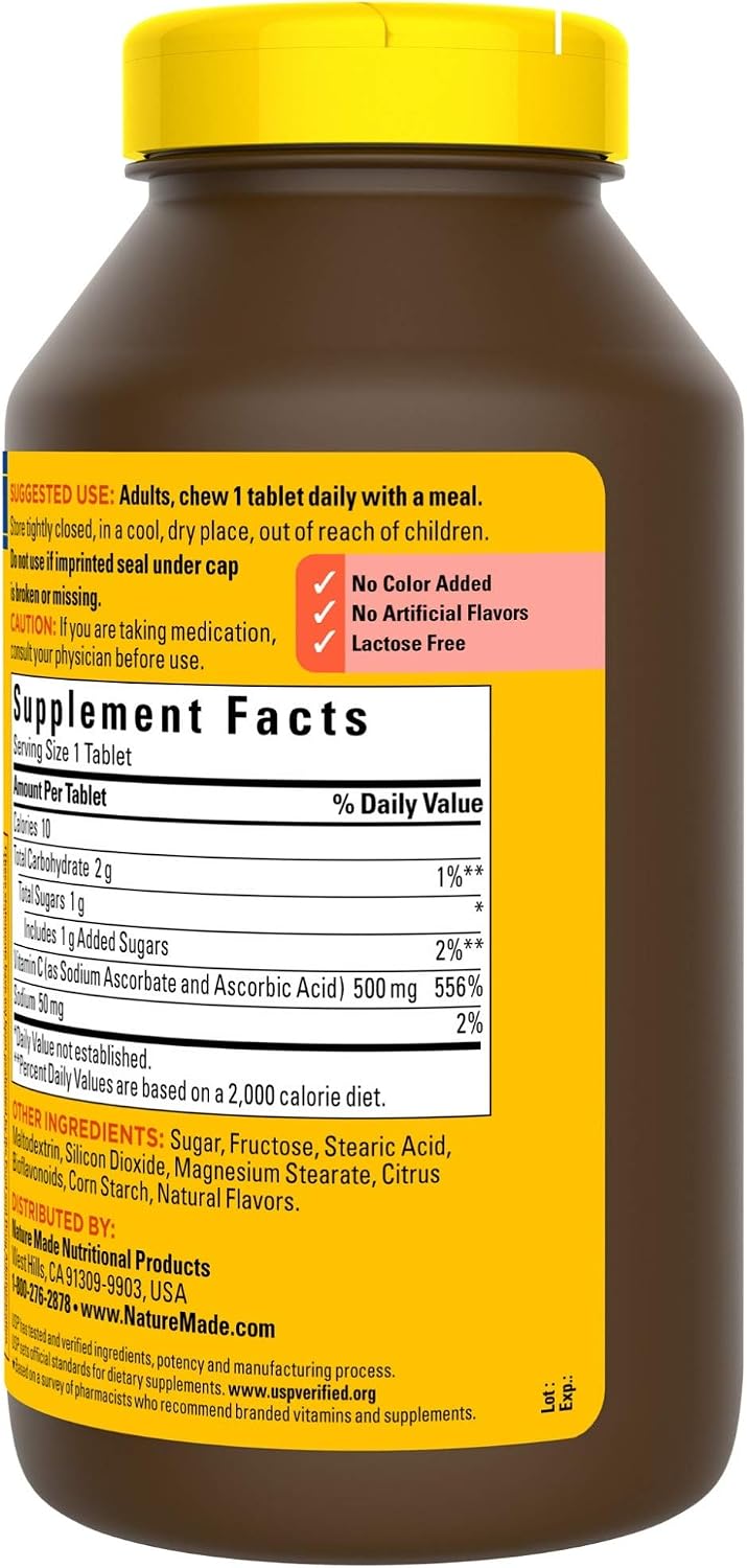 Nature Made Chewable Vitamin C 500 mg Tablets, 150 Pack - görsel 10
