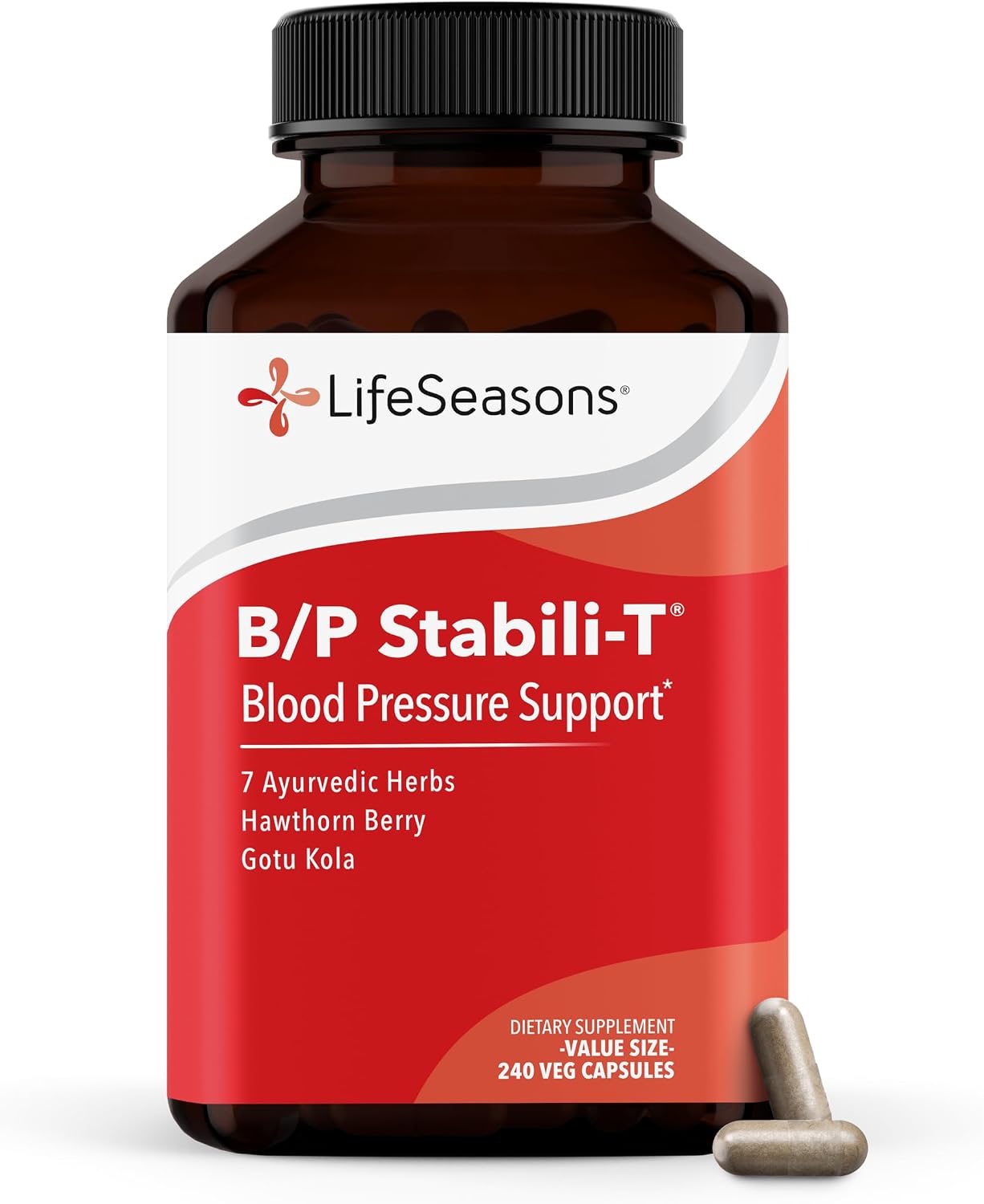 LifeSeasons B/P Stabili-T - Blood Pressure Support Supplement with Ashwagandha, Arjuna & Hawthorn Berry - 120 Capsules - görsel 7