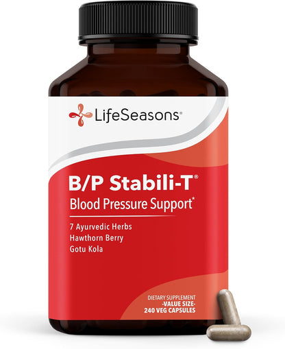 LifeSeasons B/P Stabili-T - Blood Pressure Support Supplement with Ashwagandha, Arjuna & Hawthorn Berry - 120 Capsules