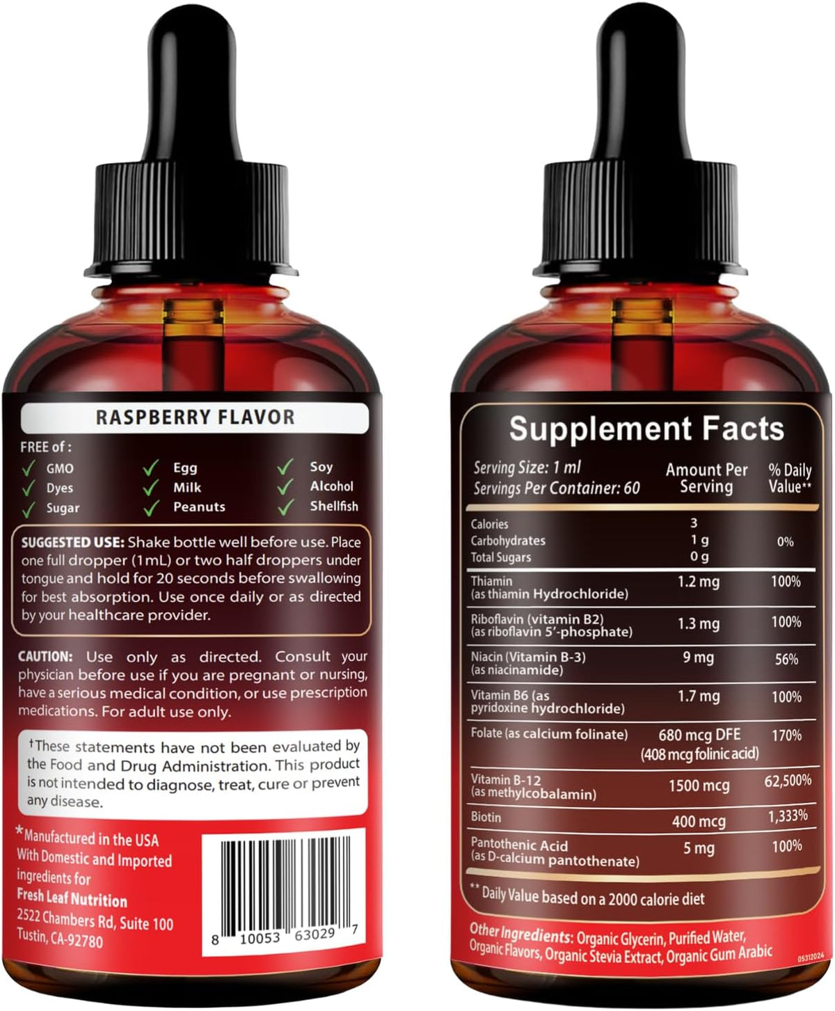 Vegan Vitamin B12 with B Complex 20 mg - Extra Strength for Men and Women's - Raspberry Liquid Drops | Made in Australia – Image 8