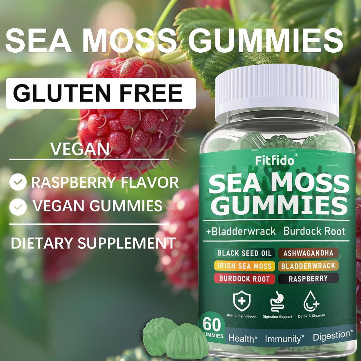 Irish Sea Moss Gummies 3000mg with Bladderwrack, 60 Count – Image 8