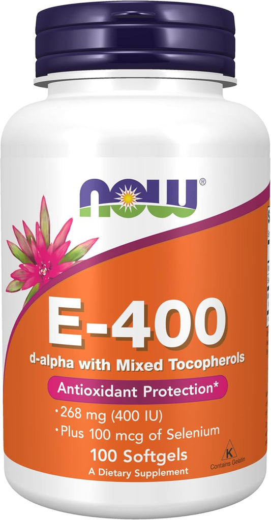 NOW Foods Vitamin E-400 IU Mixed Tocopherols Softgels - 100 Softgels