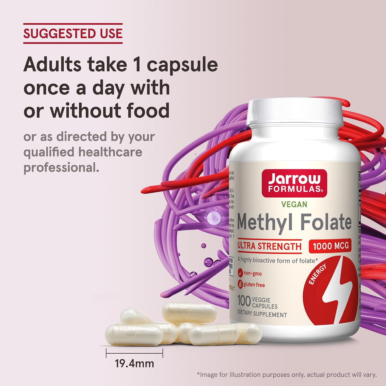 Jarrow Formulas Methyl Folate Veg Caps 1000 mcg 100 Count - görsel 7