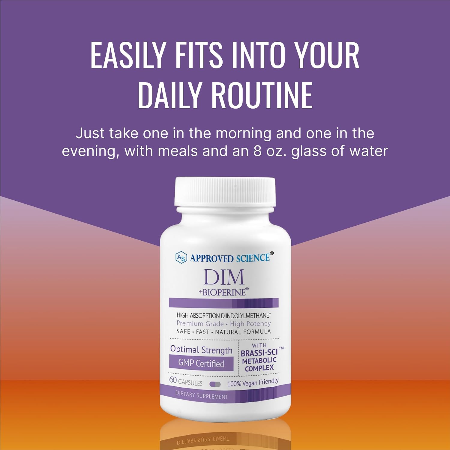 Approved Science DIM - Estrogen Metabolism Support - DIM, Broccoli Sprout, Mustard Seed, Calcium, BioPerine - Vegan - 360 Capsules - görsel 6