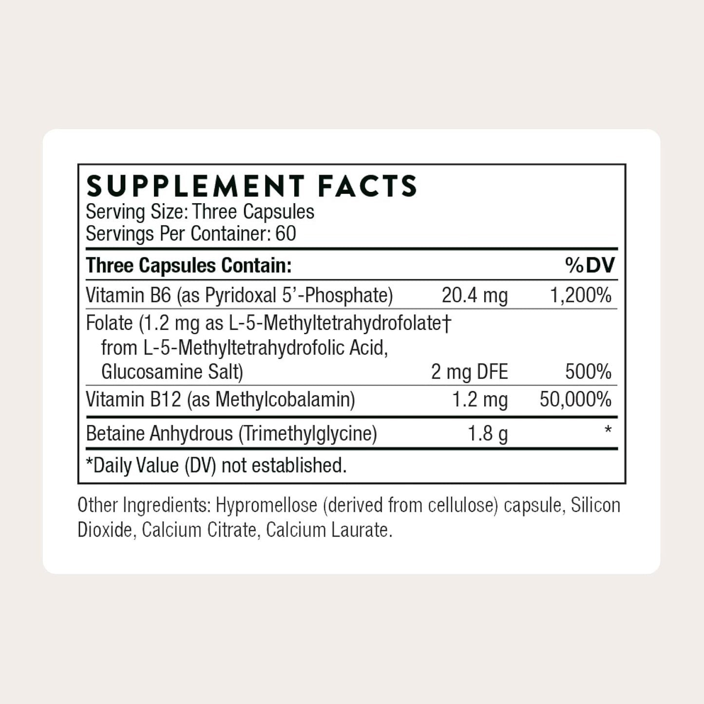 THORNE Methyl-Guard - Healthy Methylation Support - 180 Capsules - görsel 2