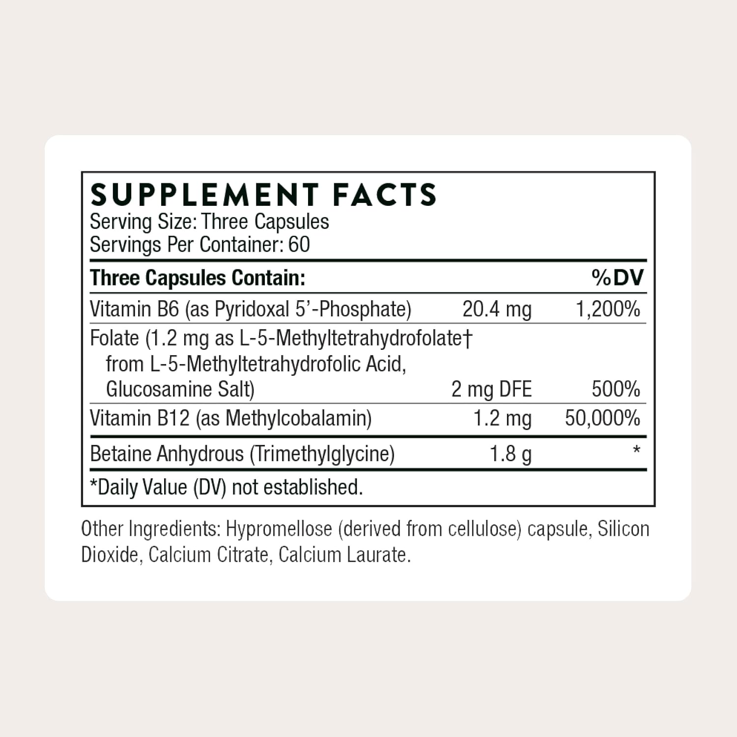 THORNE Methyl-Guard - Healthy Methylation Support - 180 Capsules - görsel 2