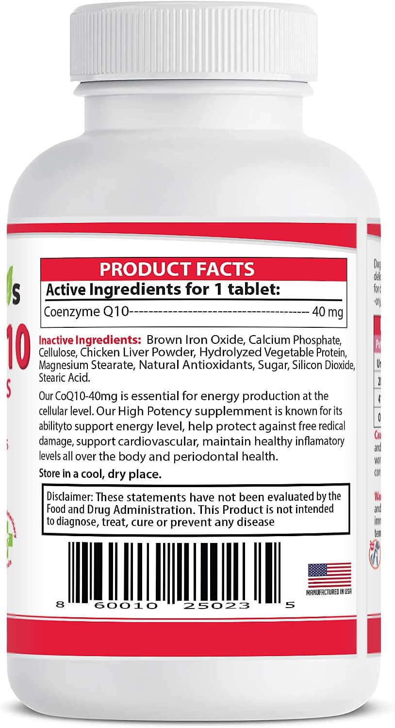 Coenzyme Q10 High Potency 40mg Ubiquinol for Dogs (120 Tablets) - Made in USA - görsel 3